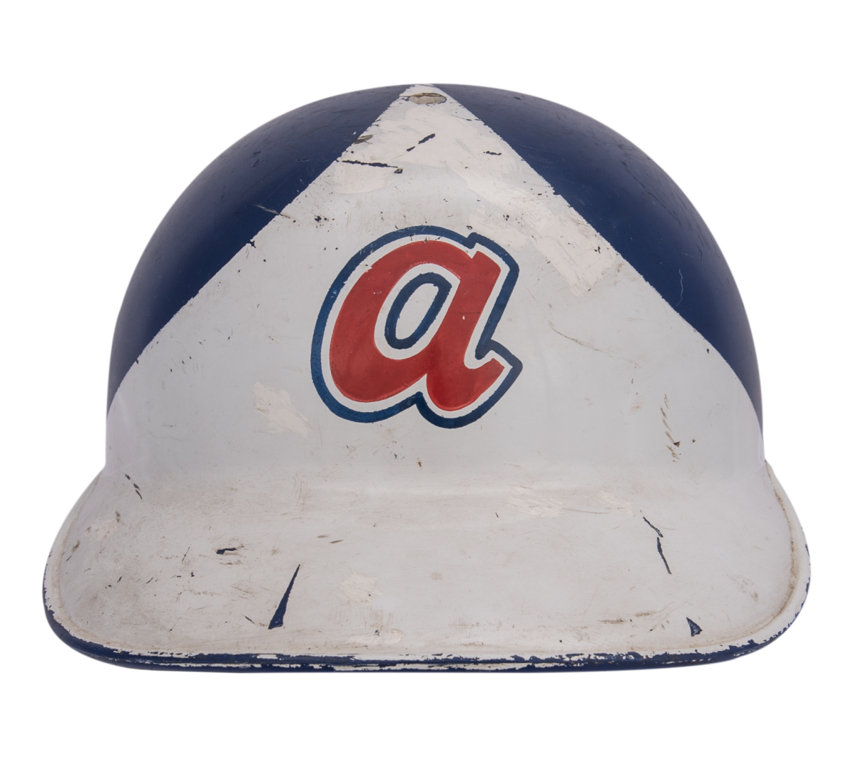 Hank Aaron's 1974 batting helmet worn when he hit his record-tying 714th home run.