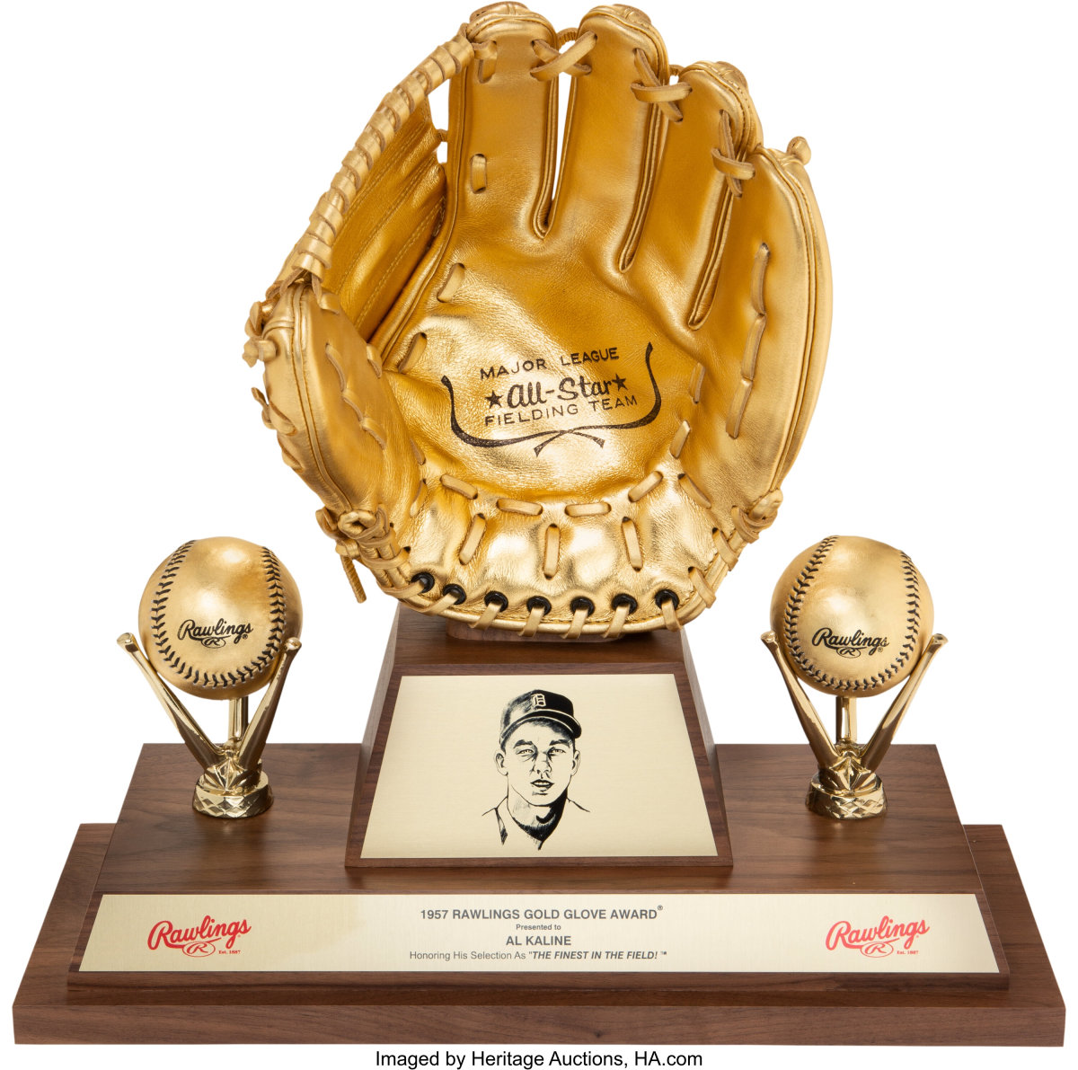 Al Kaline's 1957 Gold Glove Award.
