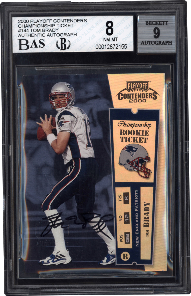 2000 Playoff Contenders Tom Brady Championship Ticket card at Lelands Auction.
