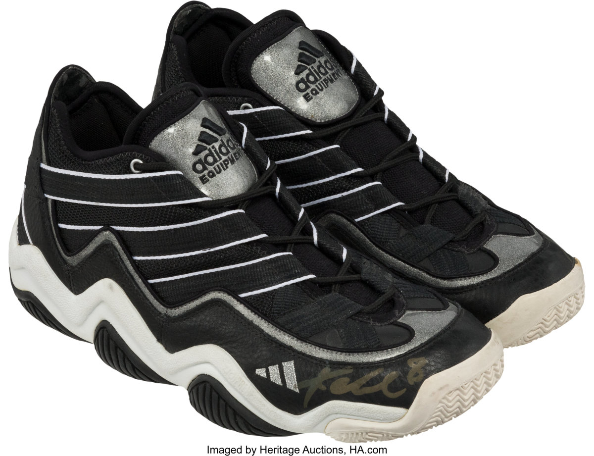 1996-97 game-worn sneakers from Kobe Bryant's rookie season.