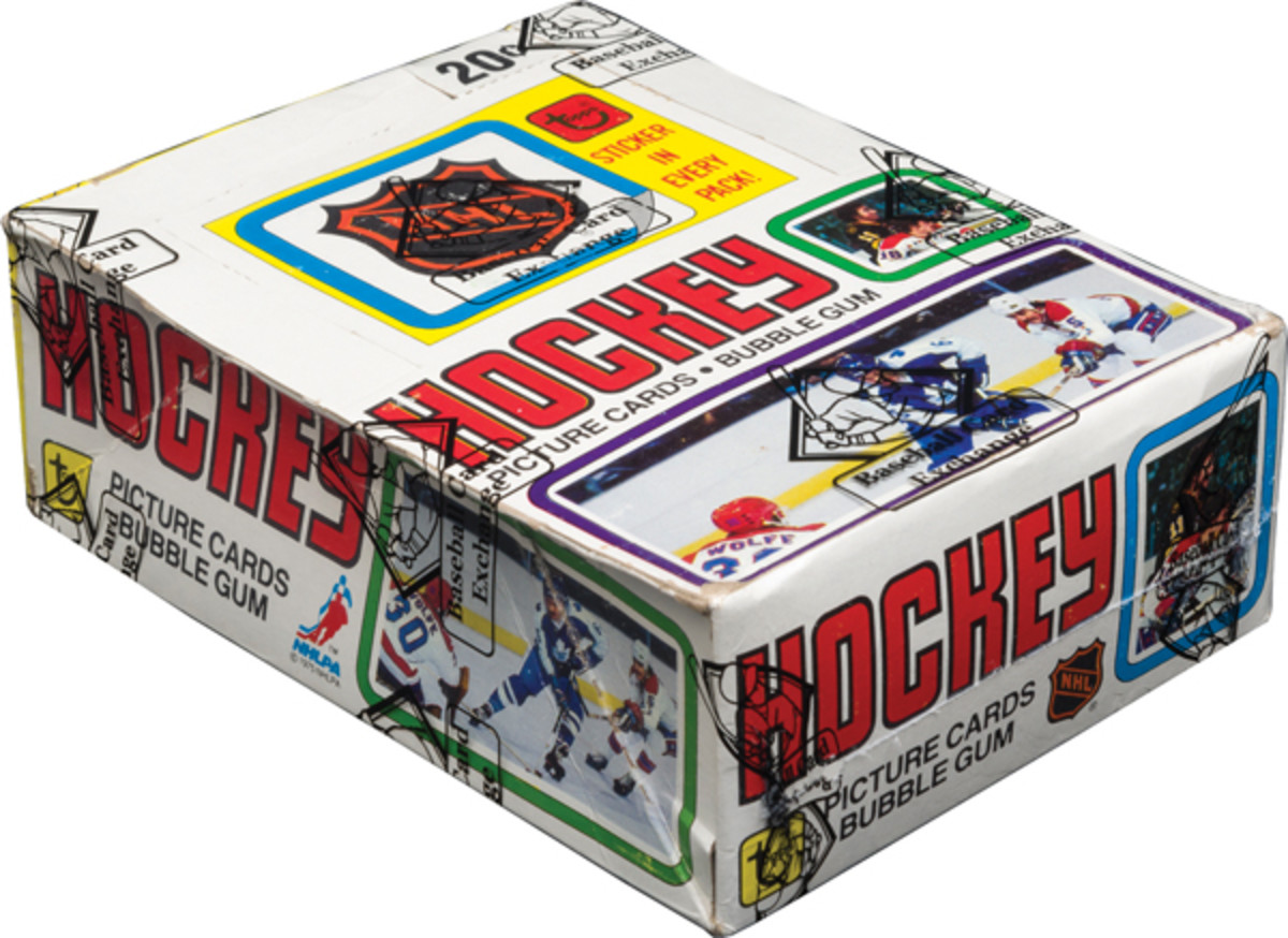 A 1979-80 Topps Hockey box.