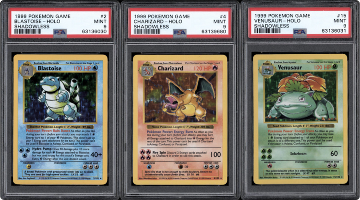 A complete set of 1999 Pokémon Cards “Shadowless & Unlimited.”
