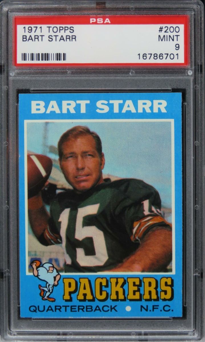 1971 Topps card of Hall of Famer Bart Starr.