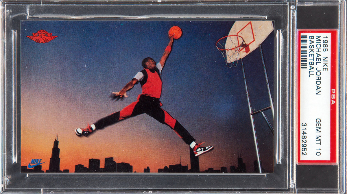 A 1984 Nike promo card of Michael Jordan.