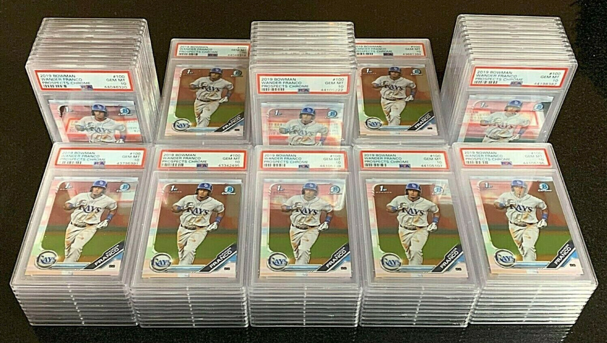 A lot of 100 Bowman Wander Franco rookie cards.