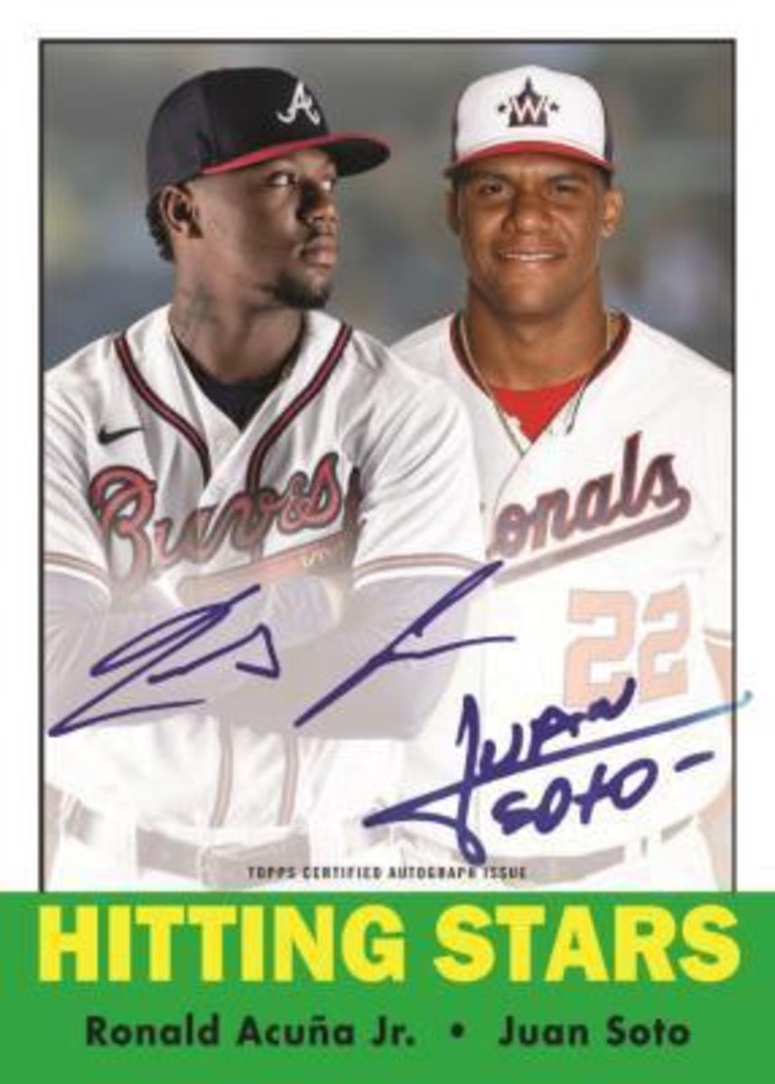 2021 Topps Transcendent Baseball dual auto card featuring Ronald Acuna Jr. and Juan Sotoa.