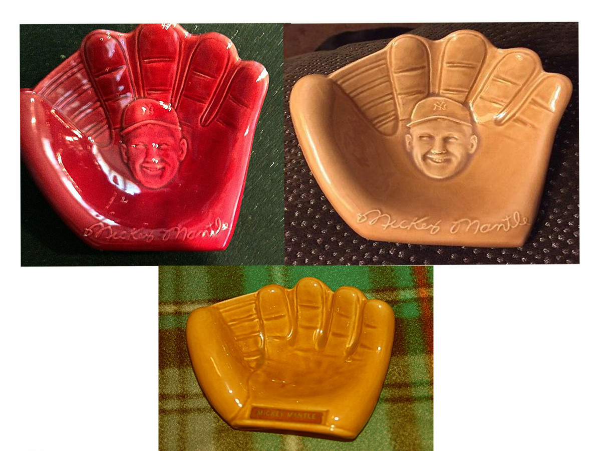 Mickey Mantle ceramic gloves created by Don Heffner.