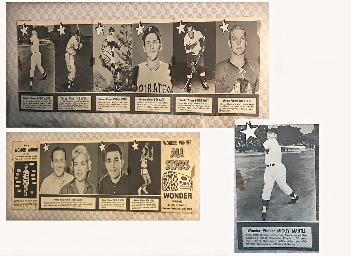 Wonder Bread brochure featuring Mickey Mantle and other sports stars.