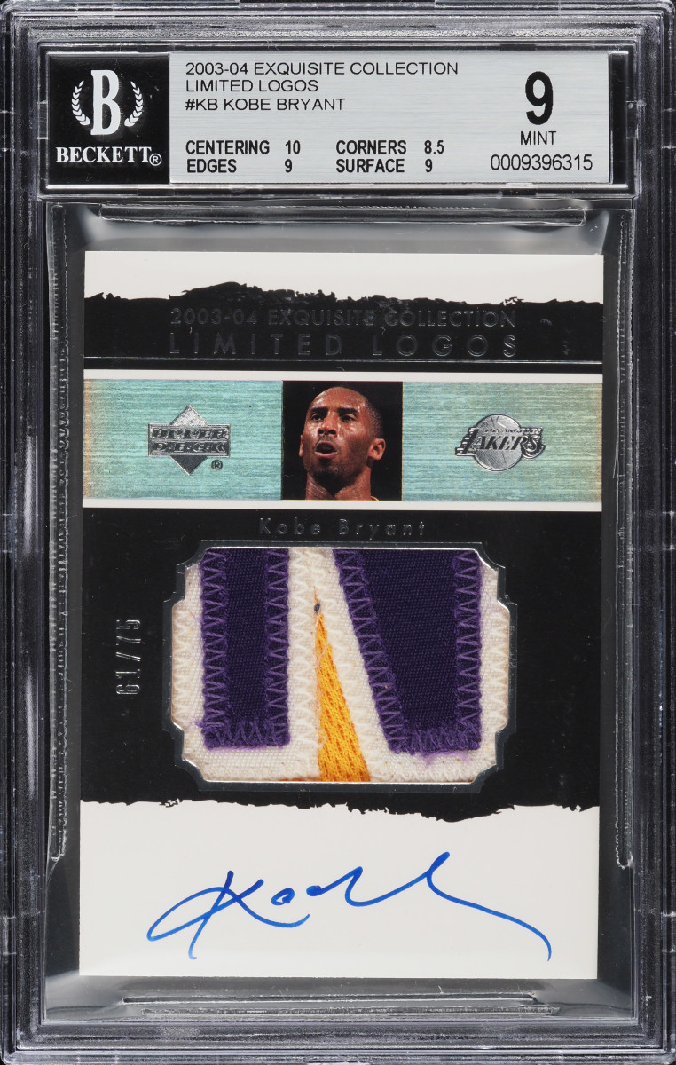 2003-04 Exquisite Collection Limited Logo Kobe Bryant card.