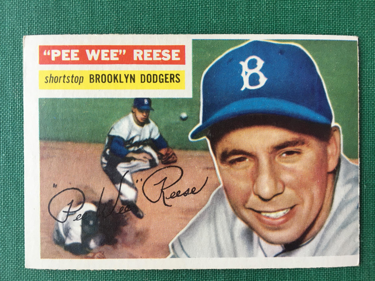 1956 Topps Pee Wee Reese card.