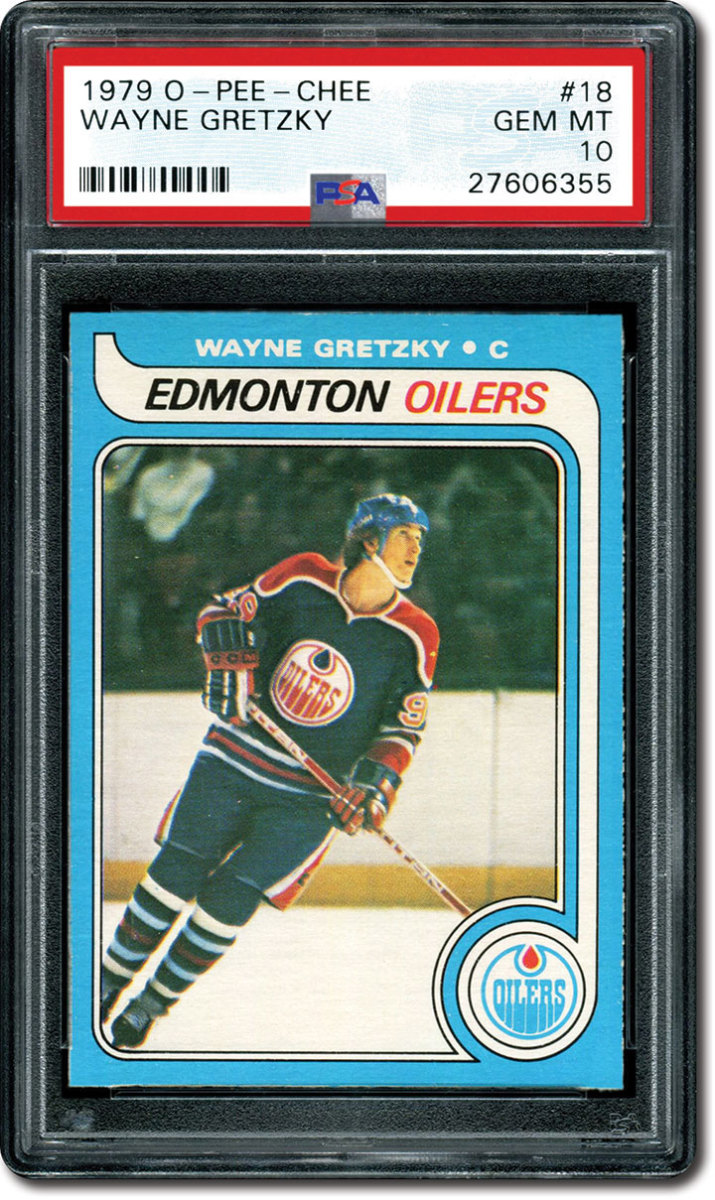 1979 O-Pee-Chee Wayne Gretzky rookie card that sold for a record $3.75 million at Heritage Auctions.