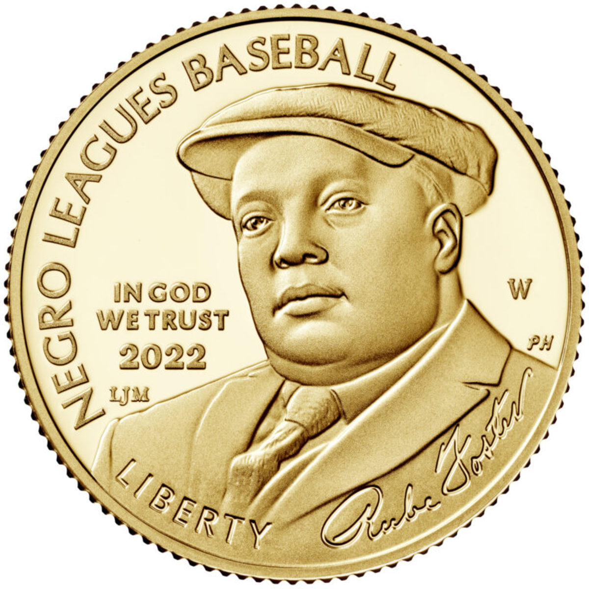 Gold coin featuring Negro Leagues founder Rube Foster.