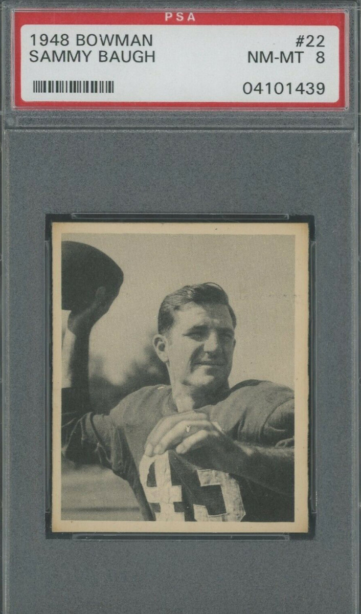 1948 Bowman Sammy Baugh card.