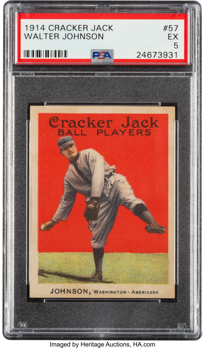1914 Cracker Jack Walter Johnson card.