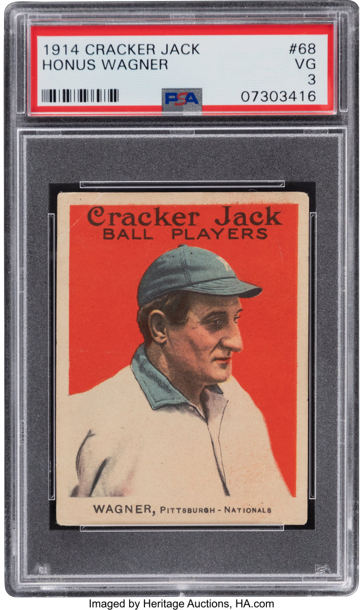 1914 Cracker Jack Honus Wagner card.