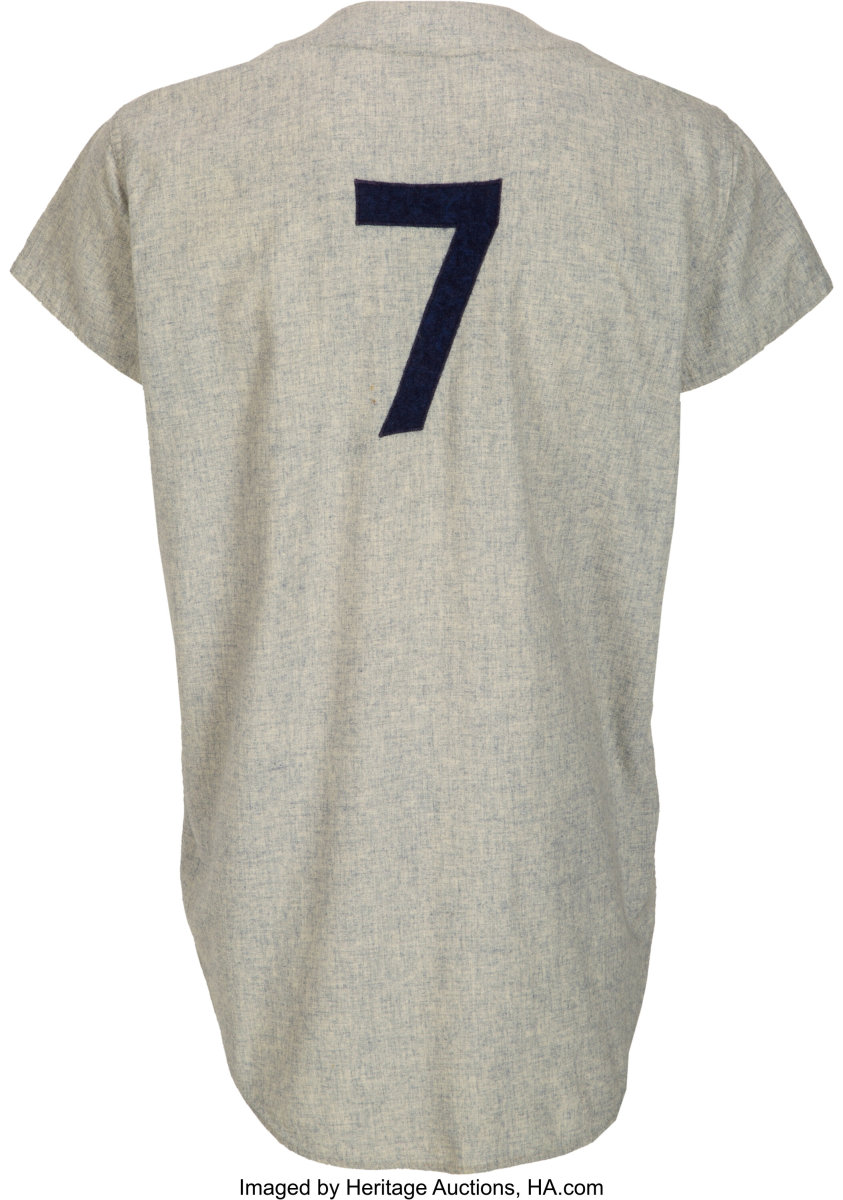 Back of the jersey Mickey Mantle wore in the final game of his career.