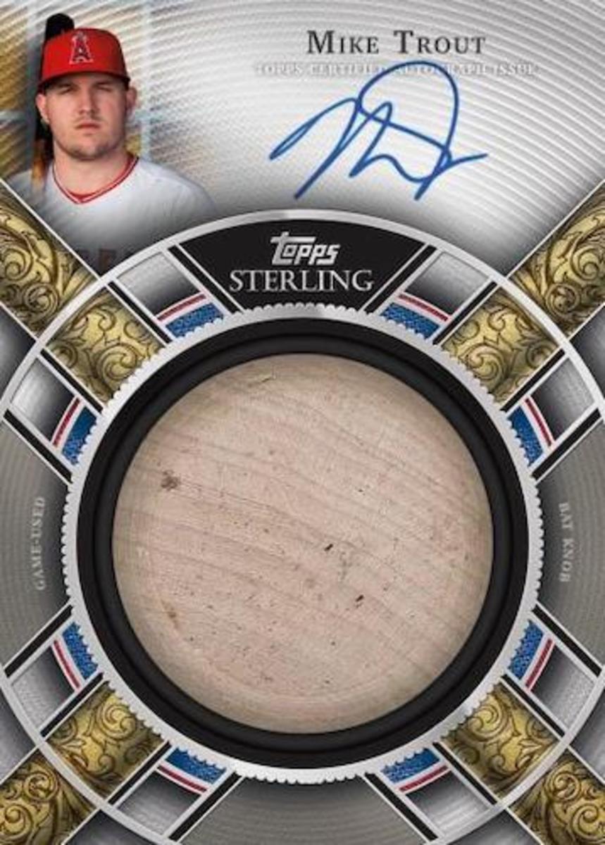 2022 Topps Sterling Mike Trout autographed bat knob card.