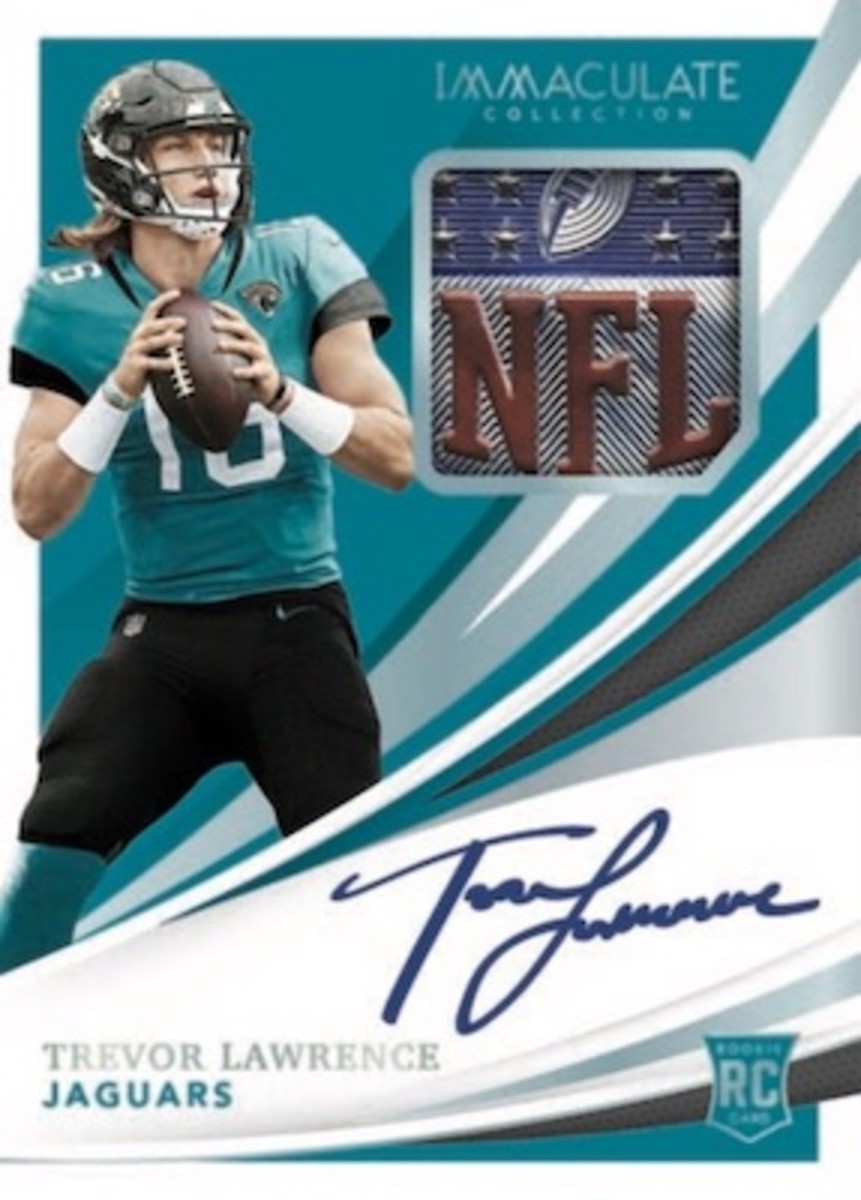 2021 Panini Immaculate Trevor Lawrence rookie auto patch card.