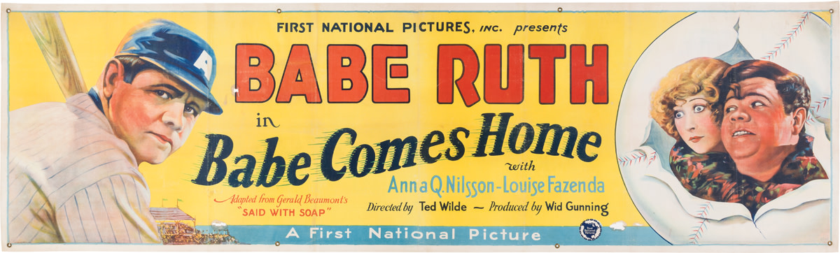 Babe Ruth movie banner up for bid in Memory Lane's Winter Rarities Auction.
