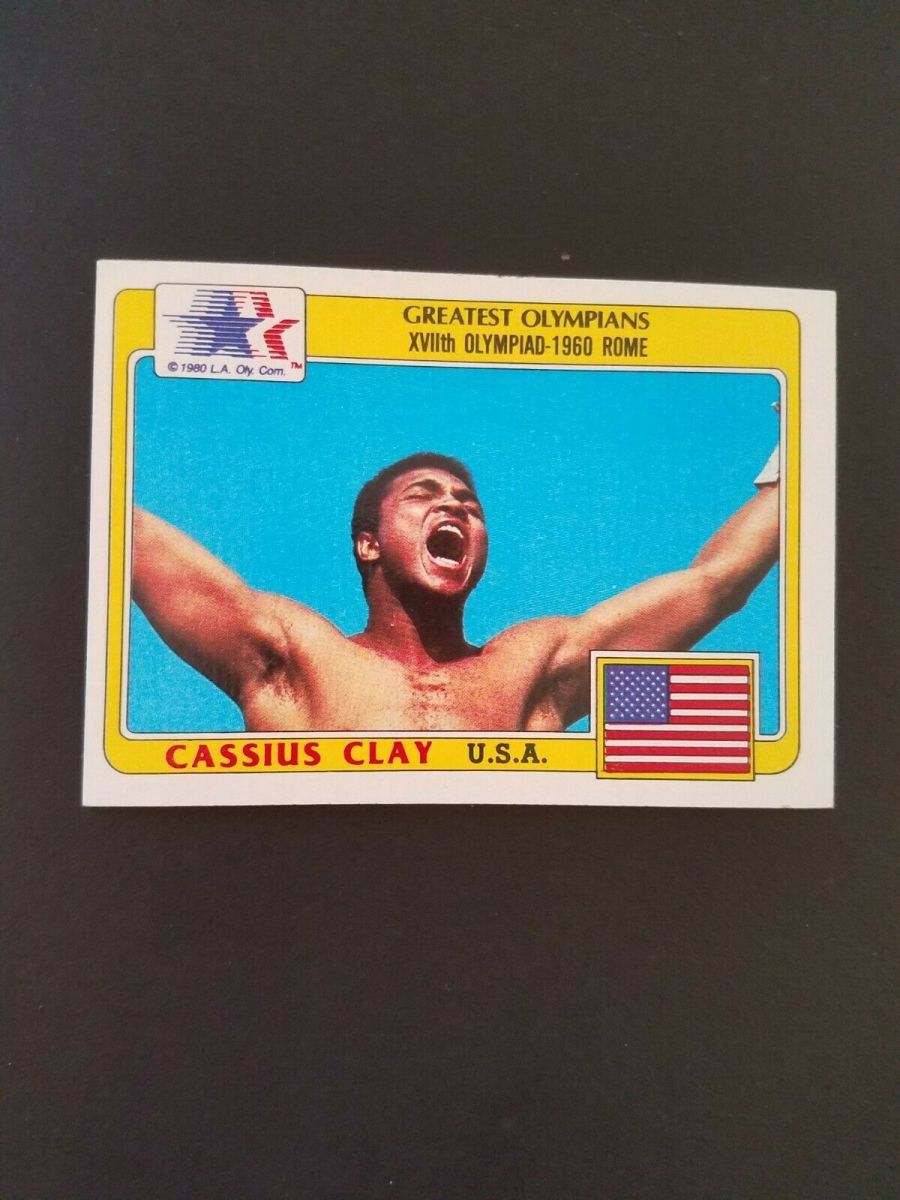 Greatest Olympians 1960 card of Cassius Clay (Muhammad Ali).