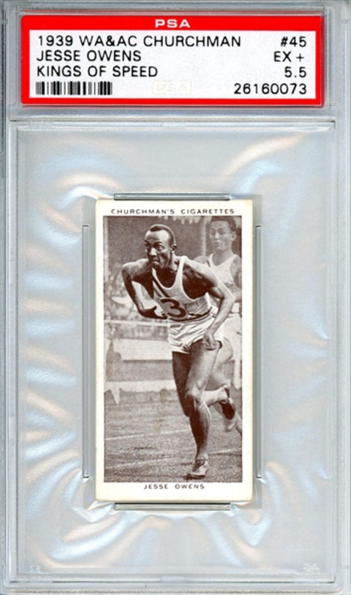 1939 Churchman Jesse Owens Kings of Speed card.