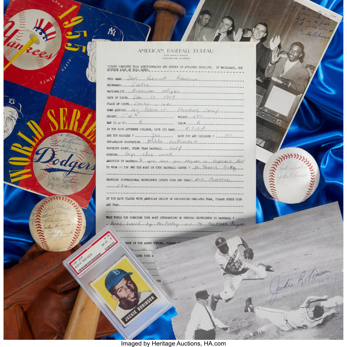 Jackie Robinson questionnaire, memorabilia in Heritage Auctions' Winter Sports Auction.