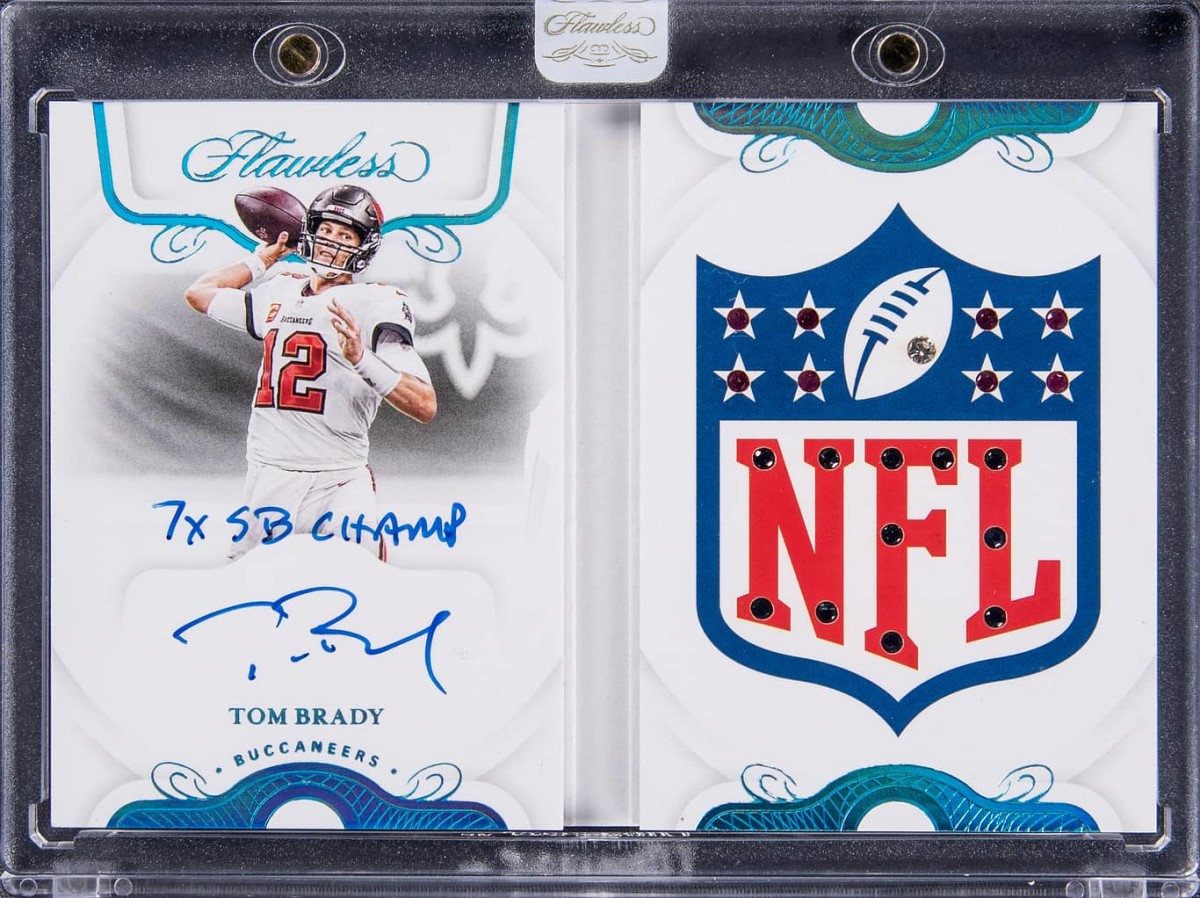 2020 Panini Flawless Tom Brady signed and transcribed patch card.
