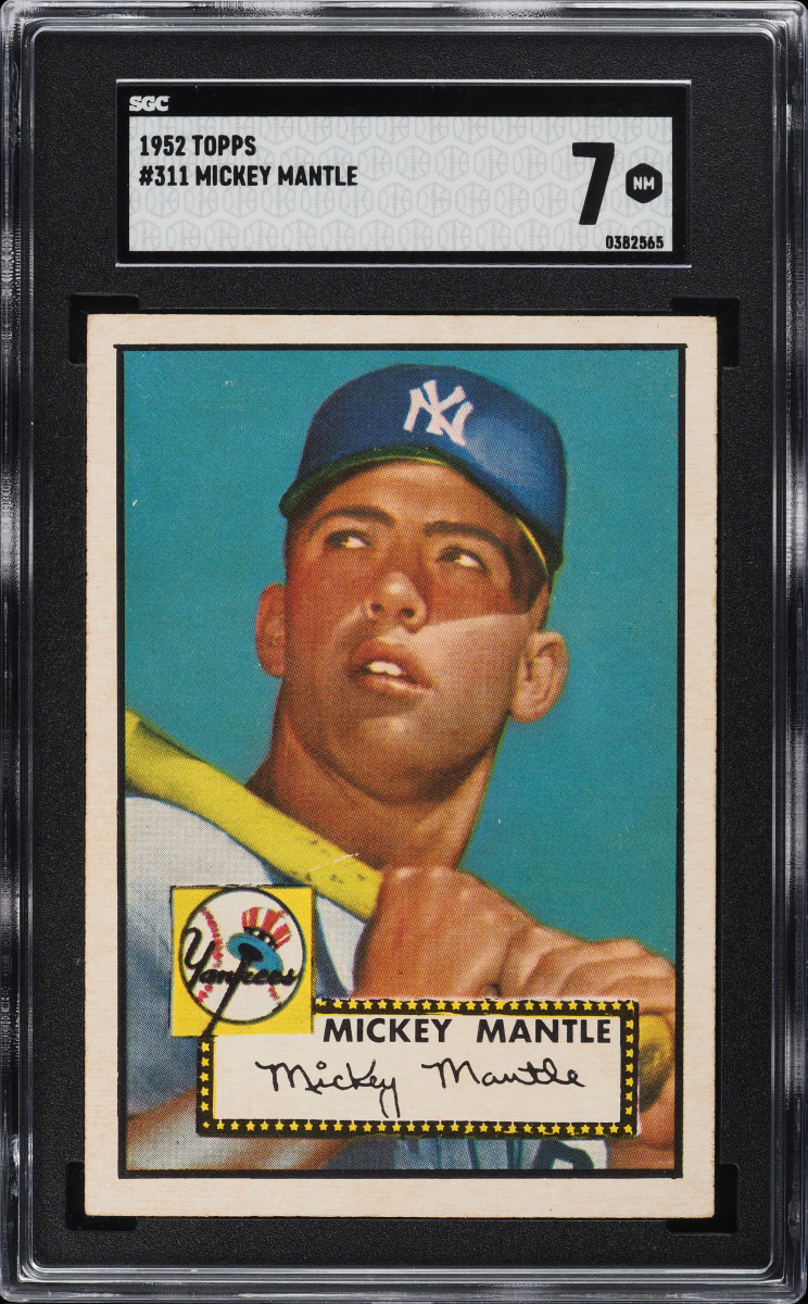 A 1952 Topps #311 Mickey Mantle card.