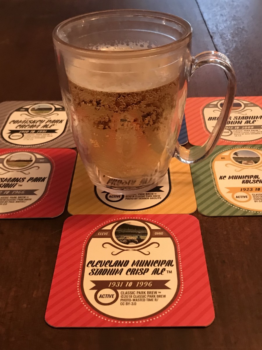 Ken Finnegan's beer coasters commemorating old ballparks.