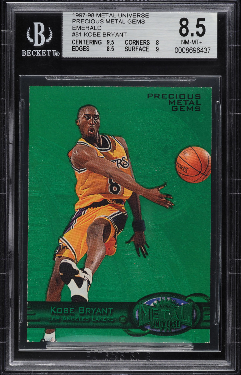 1997-98 Metal Universe Precious Metal Gems Emerald Kobe Bryant #81 card that sold for a record $2 million.