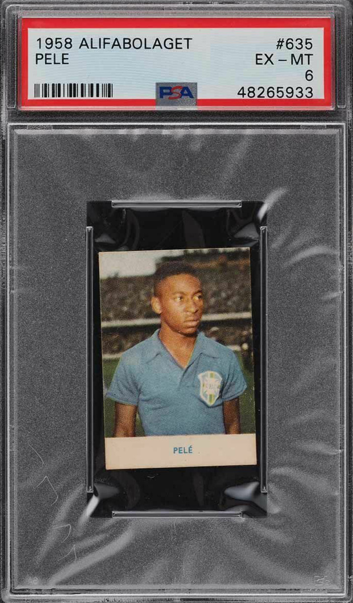 A 1958 Alifabolaget Pele card sold for more than $340,000 online in 2021.