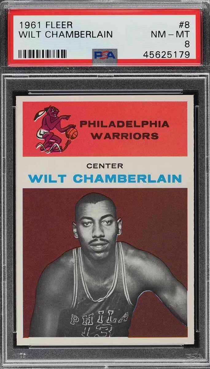 A 1961 Wilt Chamberlain rookie card sold for more than $144,000 online in 2021.