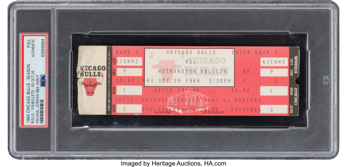 Ticket to Michael Jordan's 1984 NBA debut.