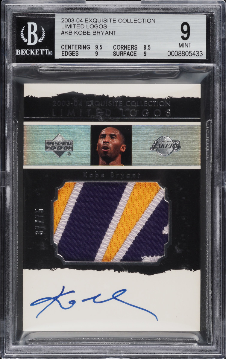2003 Exquisite Collection Limited Logo Kobe Bryant Patch Auto card.