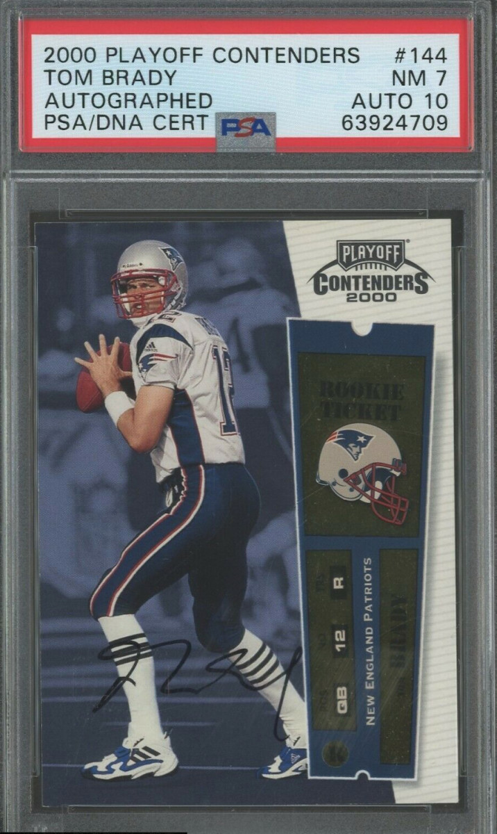 2000 Playoff Contenders Tom Brady auto card.