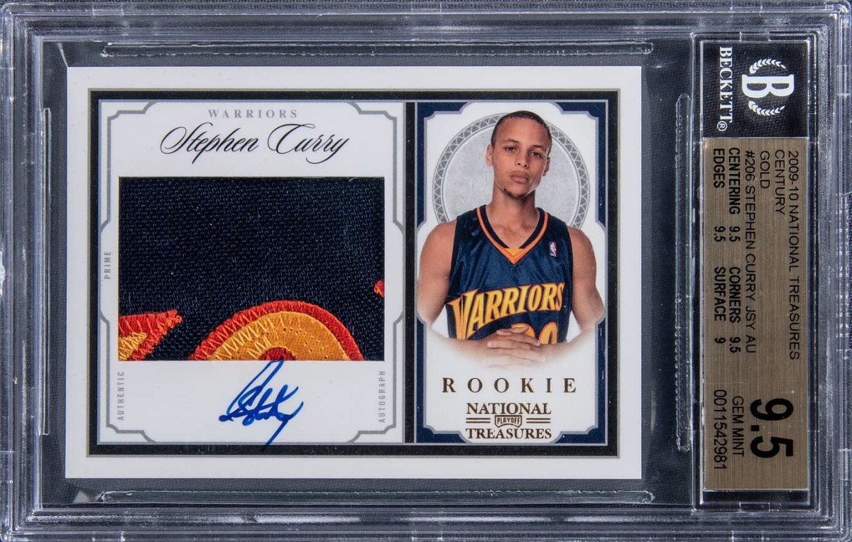 2009-10 National Treasures Century Gold Steph Curry rookie patch auto card.