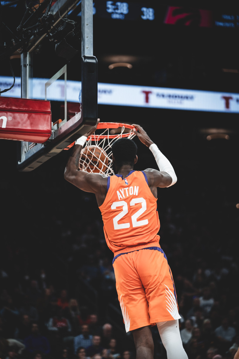 Deandre Ayton with a dunk for the Phoenix Suns.
