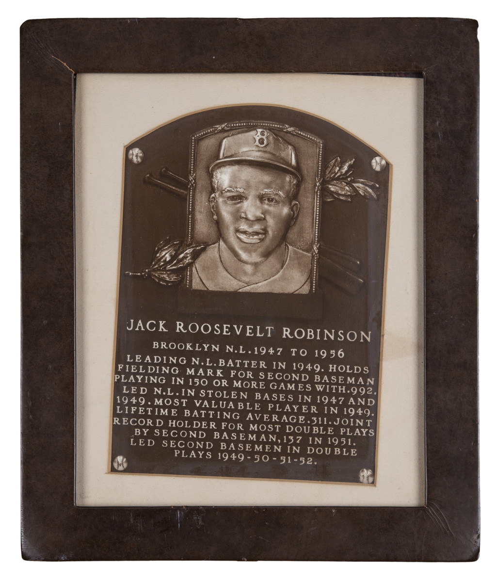 Jackie Robinson's Baseball Hall of Fame plaque.