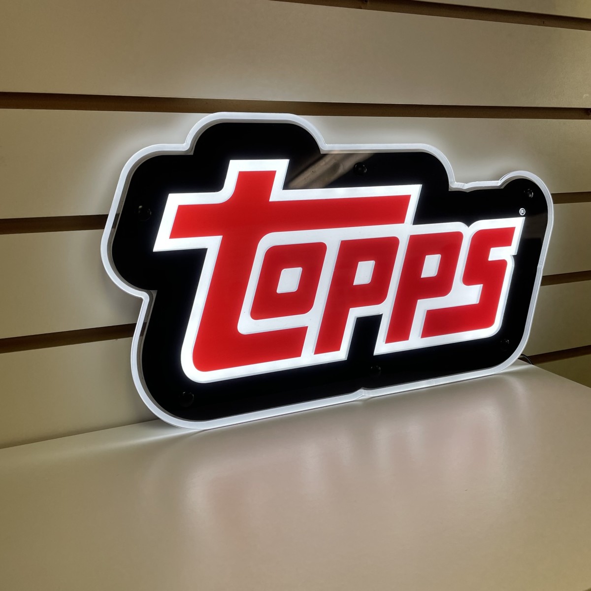 Topps logo in the Topps Dave & Adam's store in Cooperstown, N.Y.