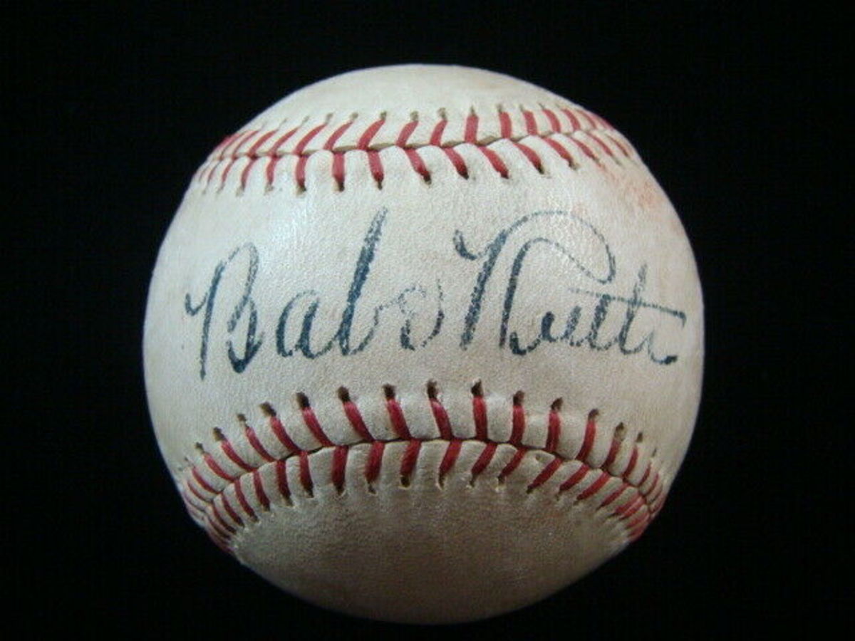 Single-signed baseball signed by Babe Ruth.