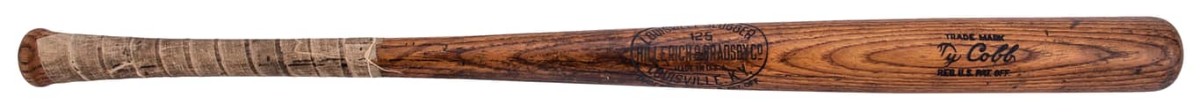 Ty Cobb Hillerich & Bradsby bat made in 1922-23 and photo-matched to the 1927-28 seasons.