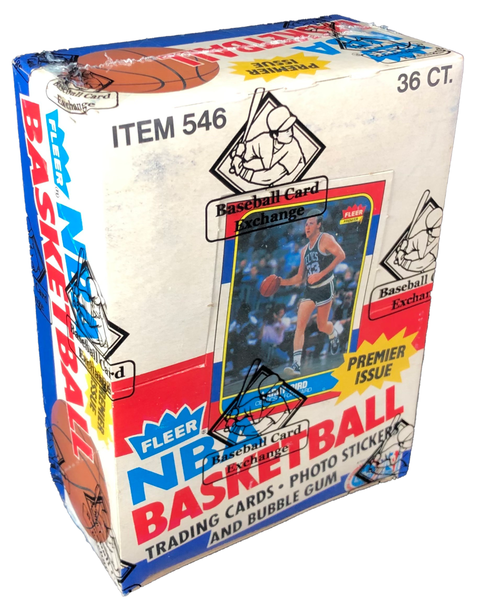 A 1986 Fleer Basketball Wax Box at PWCC Marketplace.