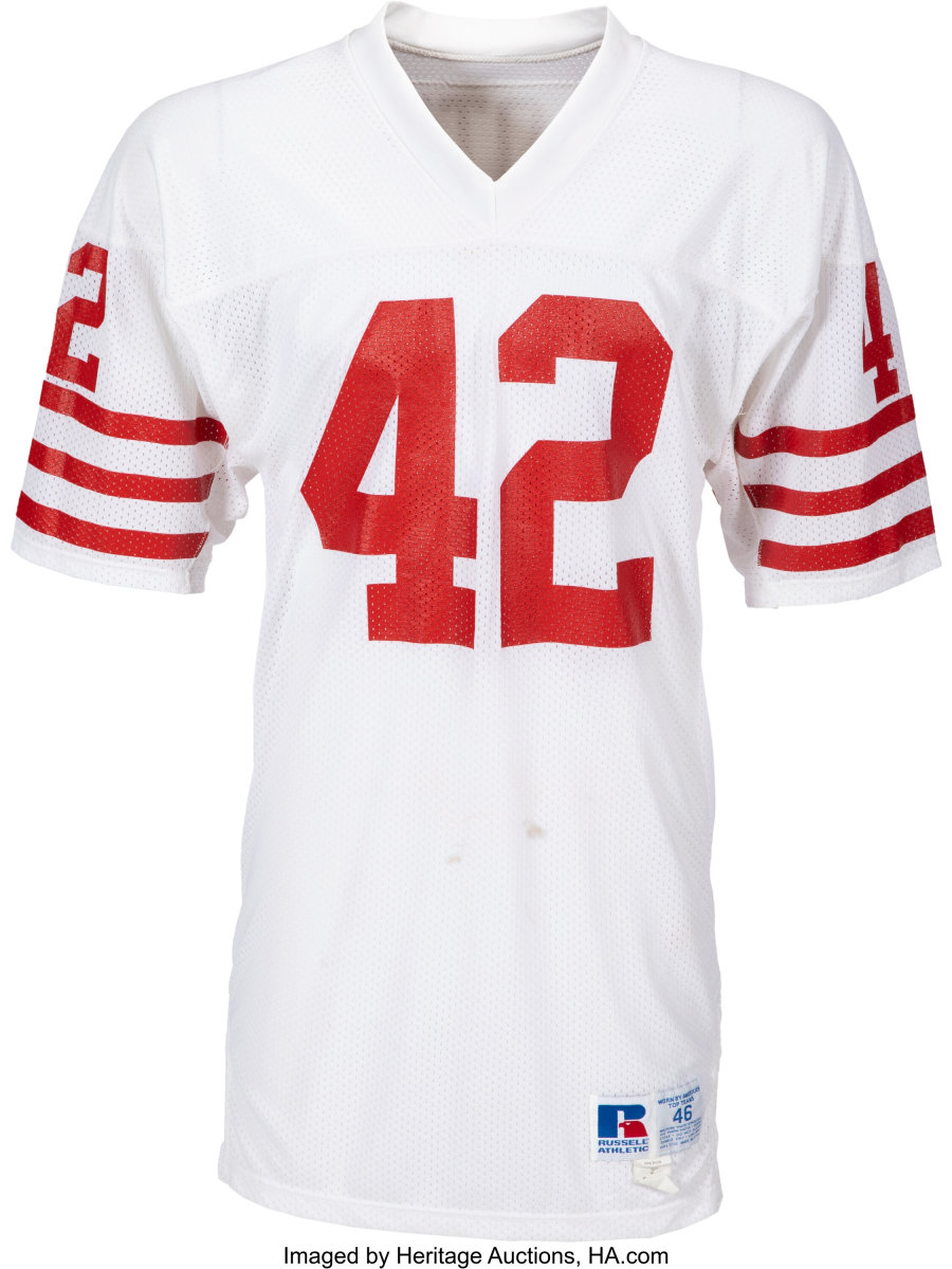 Game-worn Ronnie Lott jersey from Super Bowl XXIV in 1990.