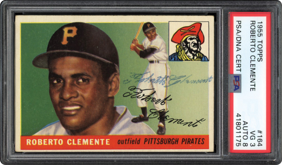 Signed 1955 Topps Roberto Clemente card.