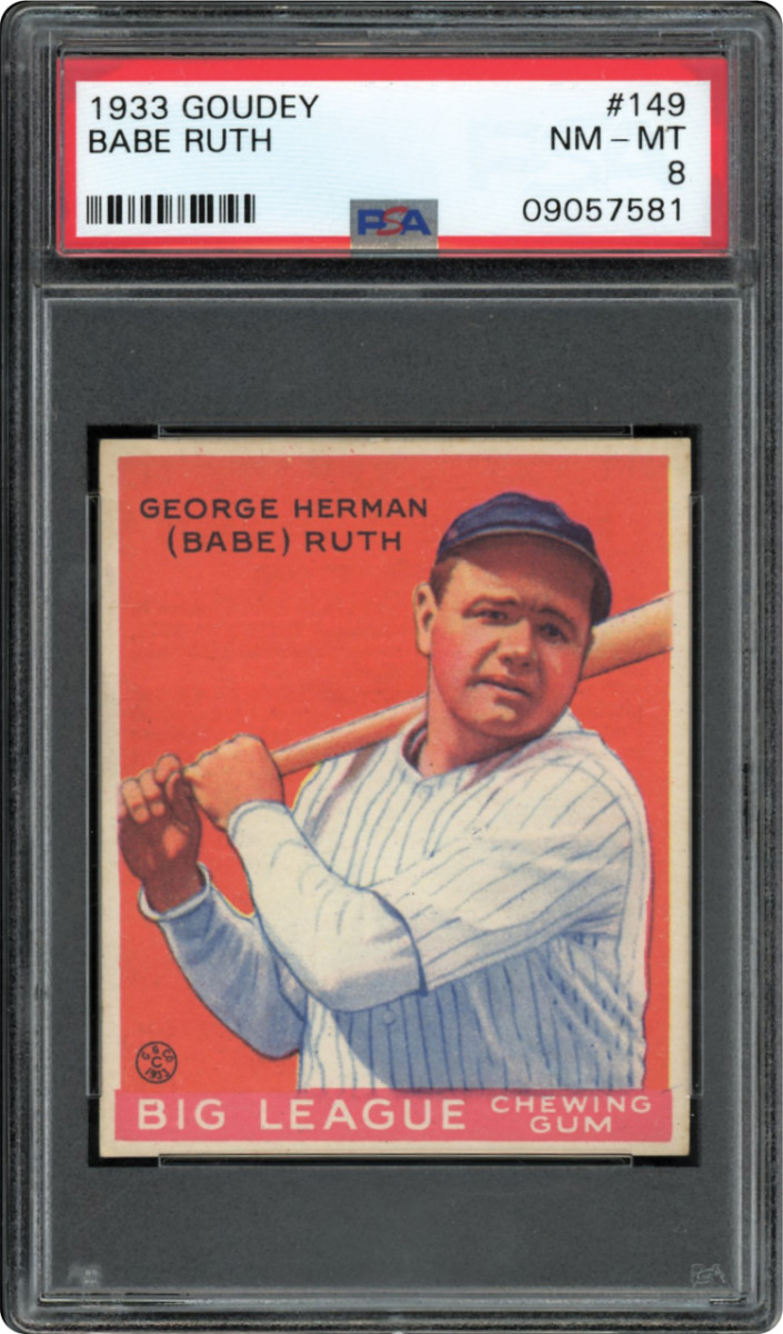 1933 Goudey Babe Ruth #149 from the Manny Gordon Collection.