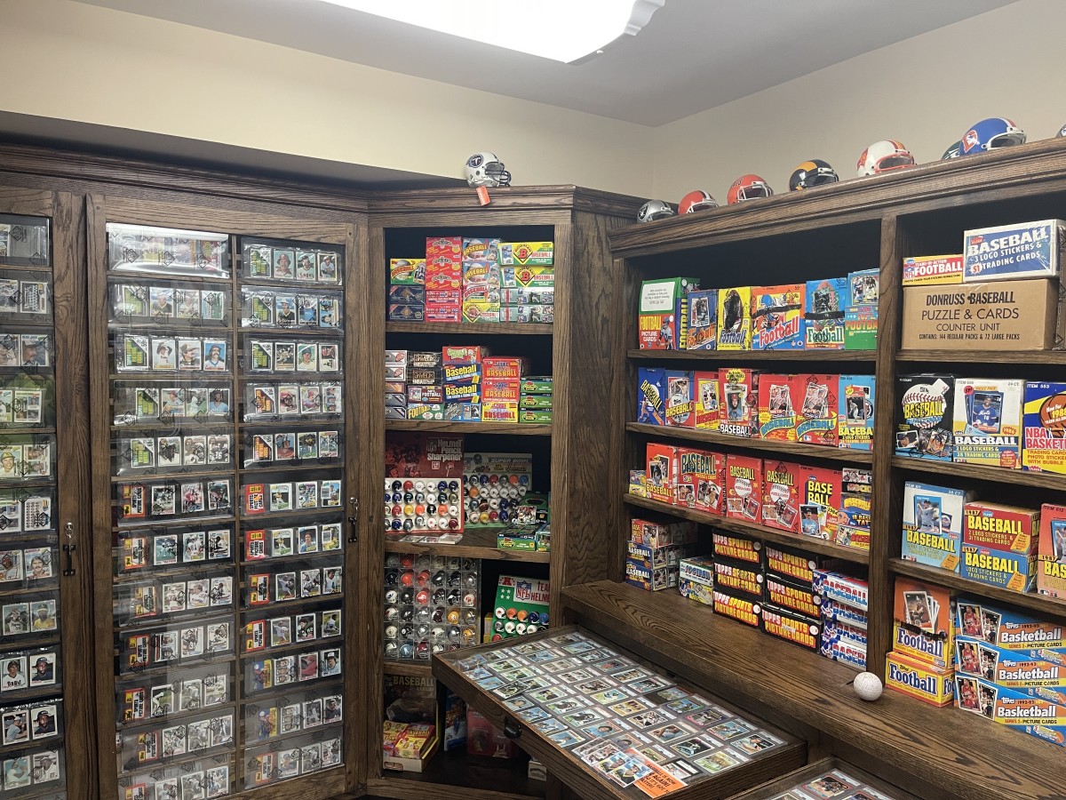 Meyer built cases, shelves and drawers to display a wide variety of collectibles.