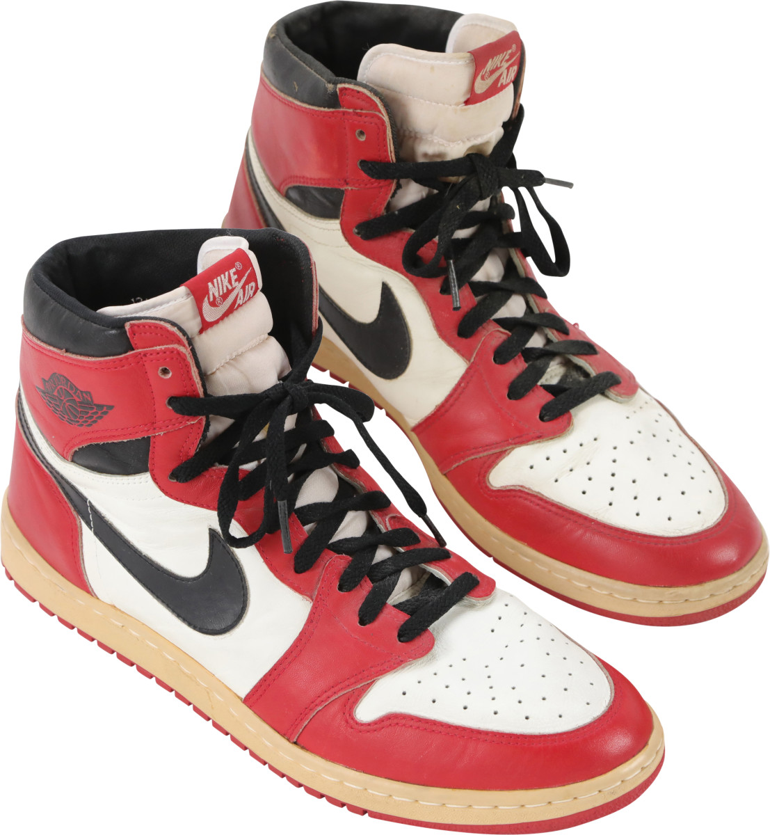 Michael Jordan sneakers worn during his 1984-85 or 1985-86 seasons.