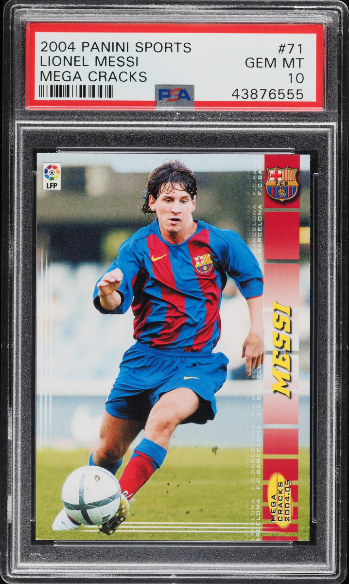 2004 Panini Lionel Messi Mega Cracks rookie card.