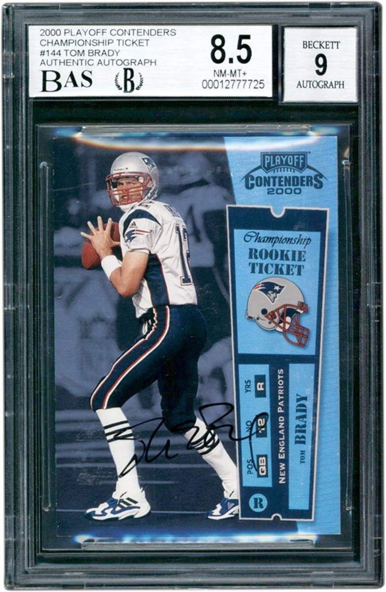 Tom Brady autographed rookie card auctioned for $555,988