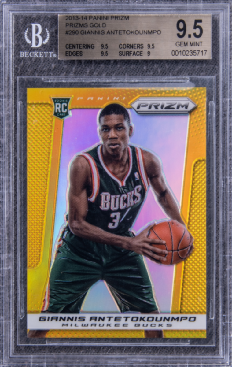 This 2013-14 Giannis Antetokounmpo card set a record during the March Goldin Auctions sale.